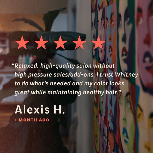 We know we’re not supposed to read the comments section… but it sure was nice to see these kind words about Whitney in a review about our salon. 

“Relaxed, high-quality salon without high pressure sales/add-ons. I trust Whitney to do what’s needed and my color looks great while maintaining healthy hair.” - Alexis H.

• • •

#5Stars #GoogleReview #ColorExpert #Salon #NovaSalonSTL